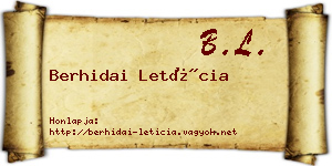 Berhidai Letícia névjegykártya